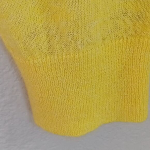 Zara Womens Alpaca/Wool Blend Yellow Button Up Long Sleeve Knit Cardigan Sz L - Picture 8 of 14